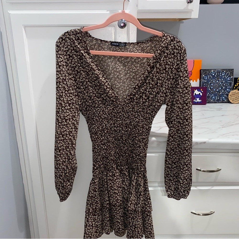 Brown & White Floral Dress! :)